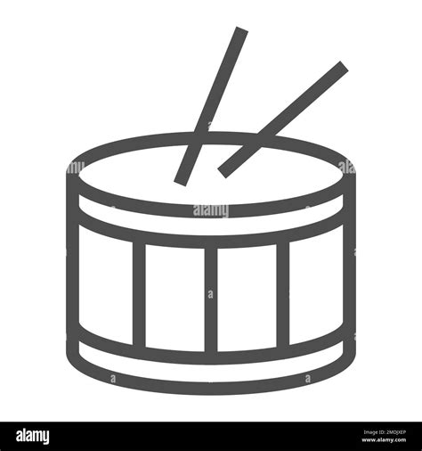 Drum Line Icon Music And Beat Instrument Sign Vector Graphics A