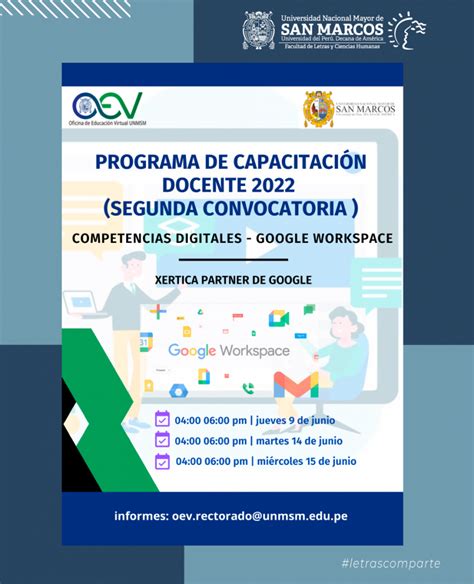 PROGRAMA DE CAPACITACIÓN DOCENTE 2022 SEGUNDA CONVOCATORIA LETRAS