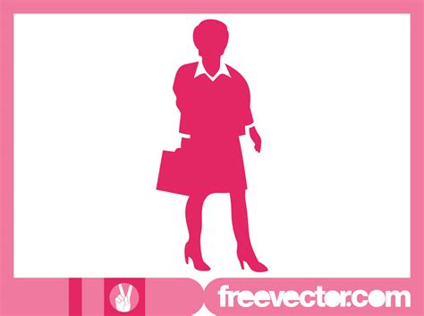 Businesswoman With Briefcase Silhouette Vector Art And Graphics