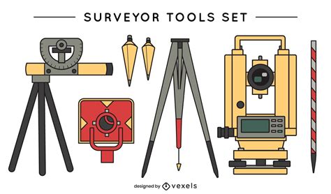 Surveyor Tools Vector Set Vector Download