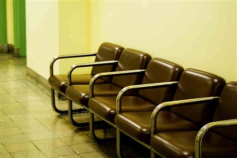 Waiting Room Chairs in Hallway, Vintage Institution, Hospital Stock ...