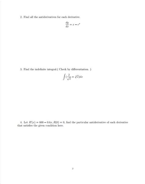 Solved Find All The Antiderivatives For Each Derivative Chegg