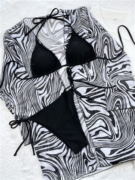 Zebra Print Cover Up Pieces Sexy Micro Thong Women Mini Bikini Swimsuits Bestsuppliers