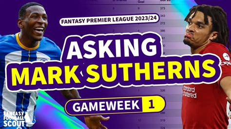 FPL TWITTER QUESTION TIME Mark Sutherns Fantasy Premier League 23 24