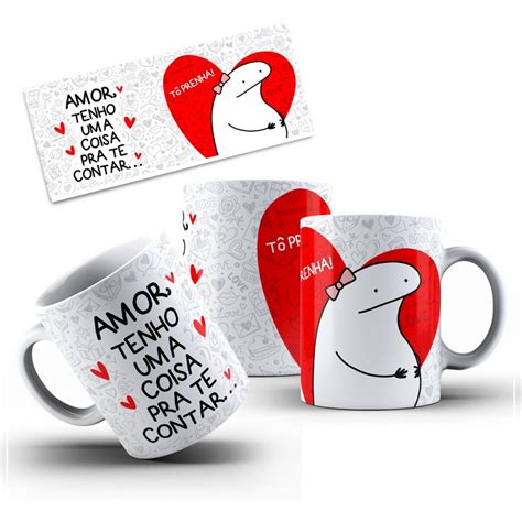 Caneca Flork Namorados Amor Tenho Uma Coisa Pra Te Contar Shopee Brasil