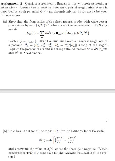 solved assignment    monatomic bravais lattice cheggcom