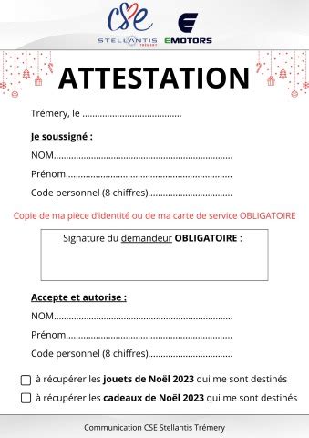 Attestation Cadeaux