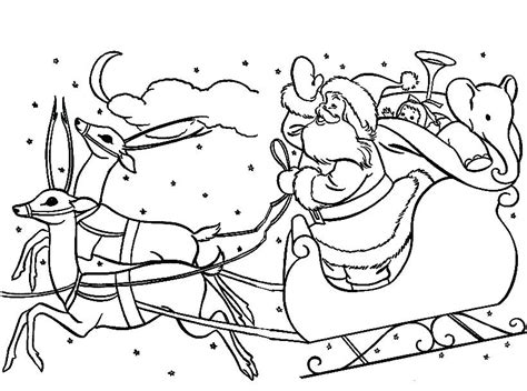 Santa In His Sleigh Coloring Pages At Free Printable