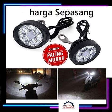 Jual Lampu Tembak Sorot Spion Motor Led U Cree Titik Mata W Bulat