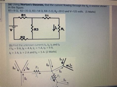 Solved A Using Nortons Theorem Find The Current Flowing