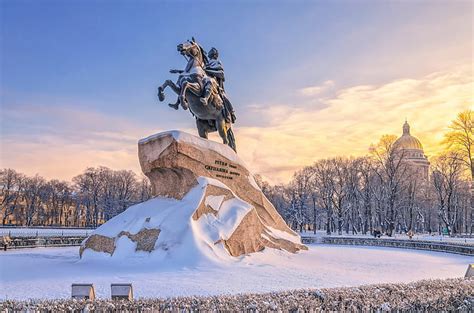 HD wallpaper: St. Petersburg, Russia, statue, winter, snow | Wallpaper ...