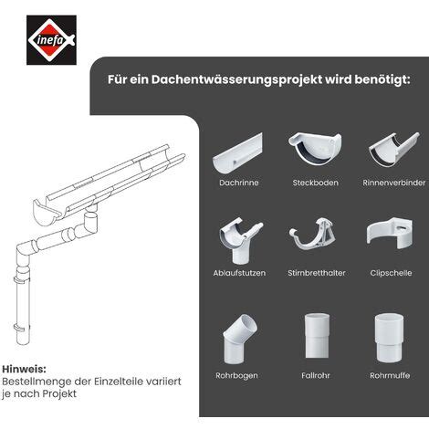 INEFA Reduzierstück Fallrohr PVC Zubehör Fallrohr Kunststoff