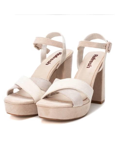 Refresh Sandalias Abiertas Mujer Beige