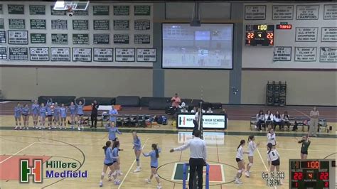 Hiller Varsity Volleyball Vs Medfield October 16 2023 Youtube