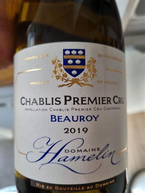 2019 Domaine Hamelin Chablis 1er Cru Beauroy France Burgundy Chablis