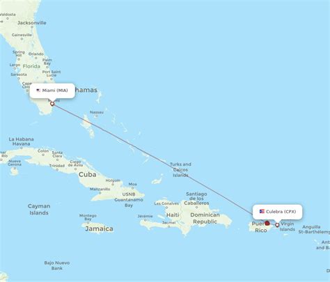 All Flight Routes From Miami To Culebra Mia To Cpx Flight Routes