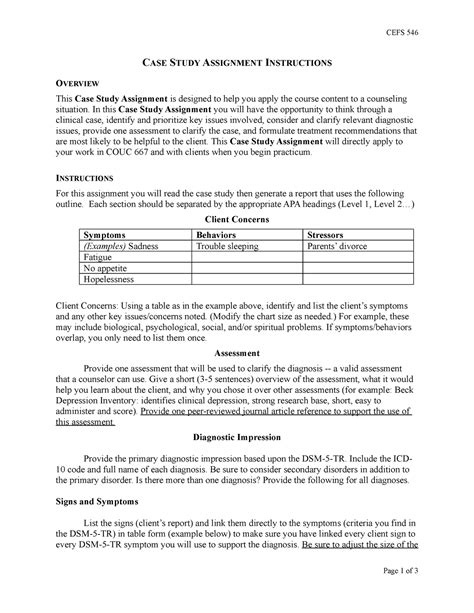 Case Study Assignment Instructions May 2022 Cefs 546 Case Study