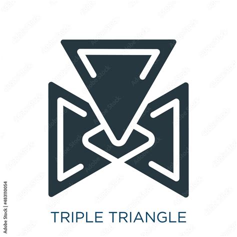 triple triangle vector icon. triple triangle, triple, triangle filled ...