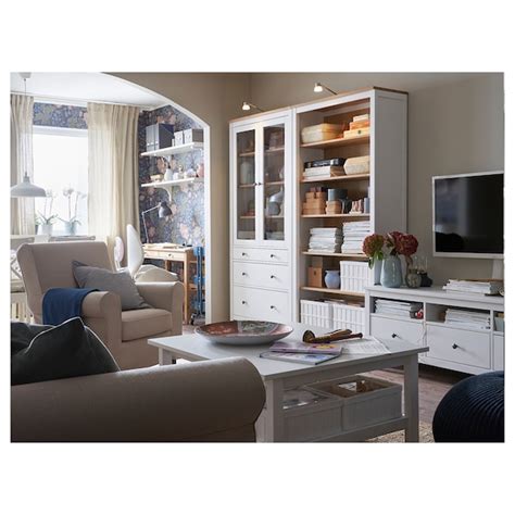 Купить HEMNES ХЕМНЭС - Стеллаж, белая морилка/светло-коричневый с ...