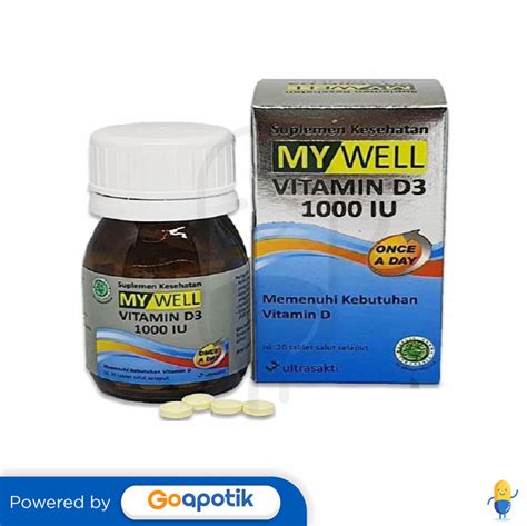 Mywell Vitamin D3 1000 Iu Botol 20 Tablet Kegunaan Efek Samping