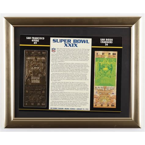 Commemorative Super Bowl XXIX 13x16 Custom Framed Score Card Display