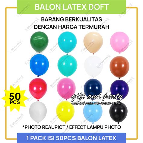 Jual Balon Latex Doff 1 Pack Isi 50 Pcs Balon Per Pack Balon Karet