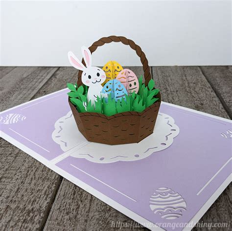 Cricut Easter Basket Pop Up Card Orange Shiny