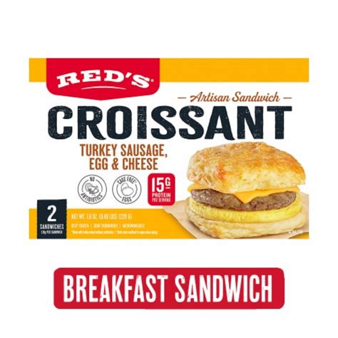 Reds Turkey Sausage Croissant Frozen Breakfast Sandwich 2 Ct 78 Oz