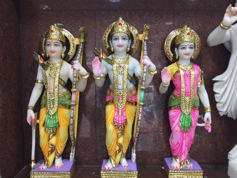 Multicolor Ram Darbar Colored Marble Statue Shri Girdhar Moorti Art