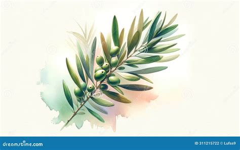 Olive Branch With Delicate Leaves And Ripe Olives Stock Photo Image