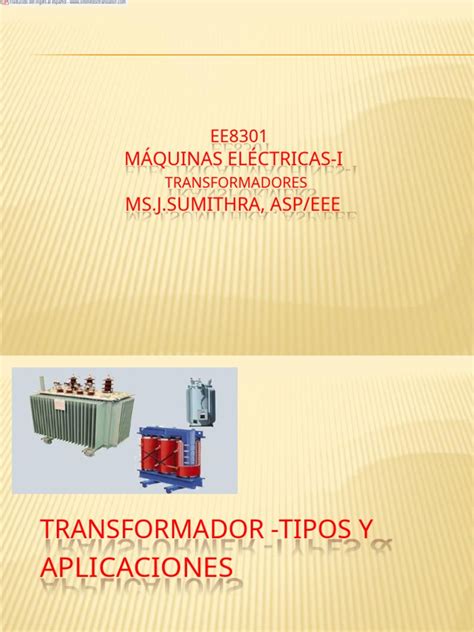 Máquinas Eléctricas I Ms J Sumithra Asp Eee Transformadores Pdf