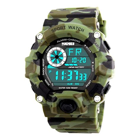 Kids Sports Watches Children For Girls Boys 50M Waterproof Military Wristwatches LED Waterproof ...