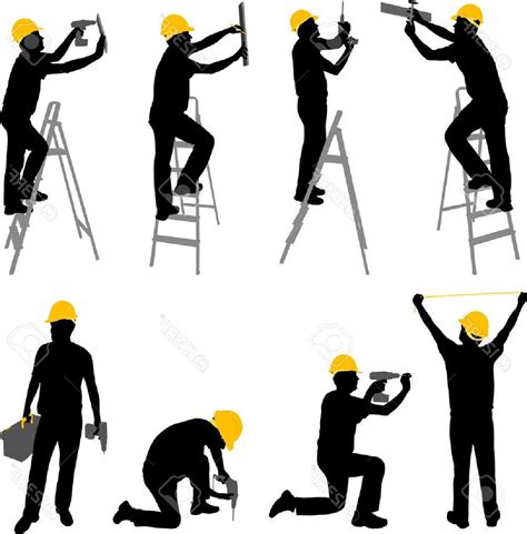 Construction Worker Silhouette Vector at Vectorified.com | Collection ...