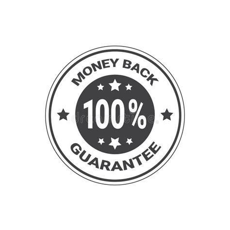 Money Back Guarantee with 100 Percents Stamp or Sticker Isolated Stock ...