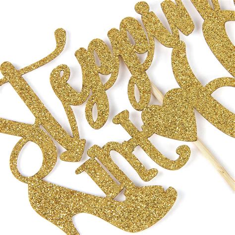 Gold Glitter Stepping Into Cake Topper Th Birthday Cake Topper