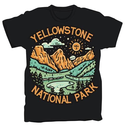 Desenho De Camiseta Do Parque Nacional De Yellowstone Estados Unidos