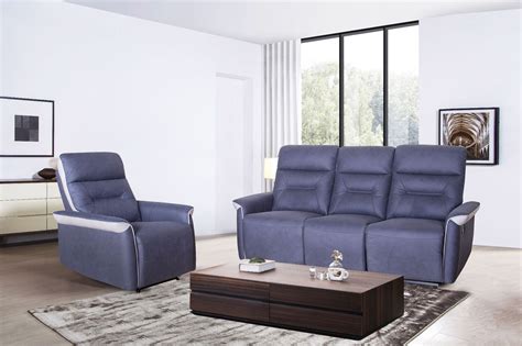 European Style Light Grey Fabric Recliner Sofa Set in Home Furniture ...