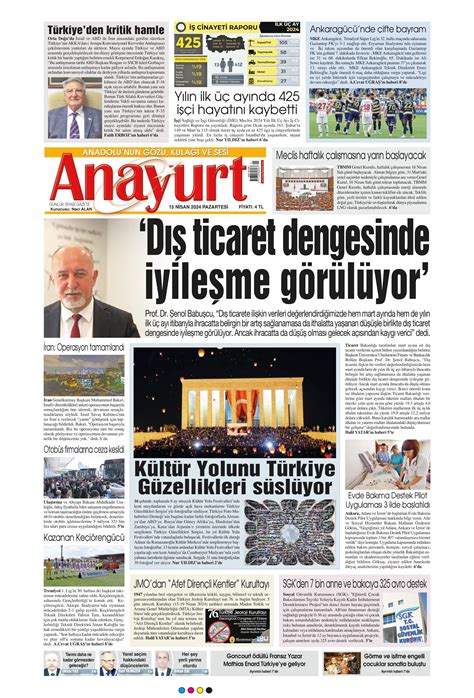 Anayurt Gazetesi Nisan Pazartesi G N Man Eti