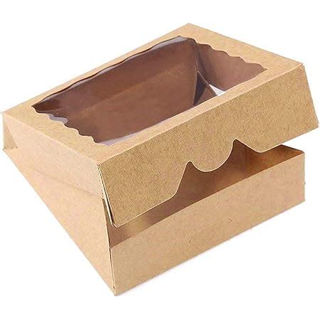 Amazon One More X X Brown Bakery Boxes With Pvc Window For Pie