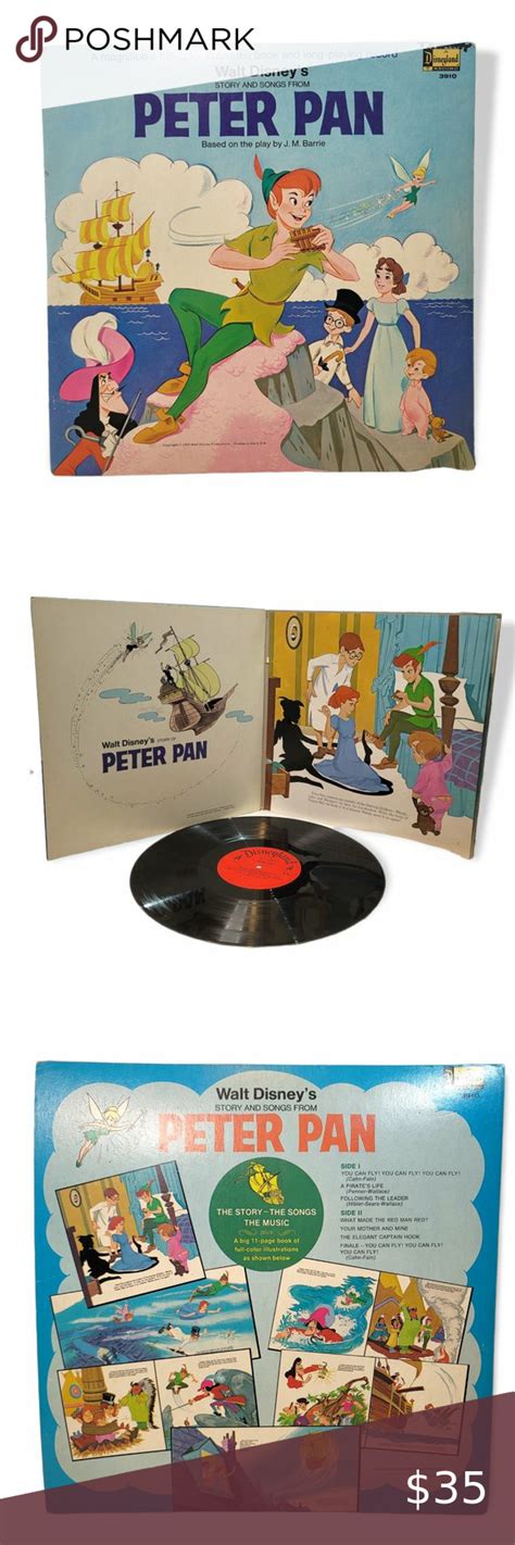 Walt Disney Present Story And Song From Peter Pan Vintage Lp