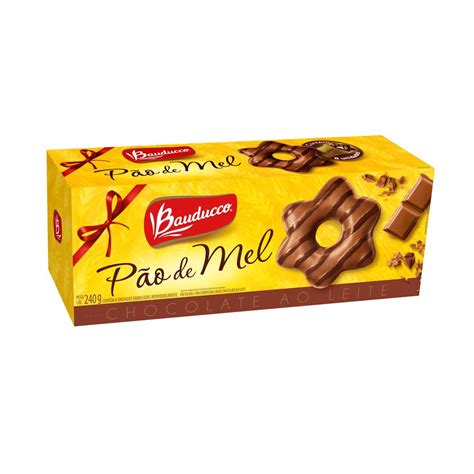 Pão de Mel Cobertura Sabor Chocolate ao Leite BAUDUCCO 240g Pão