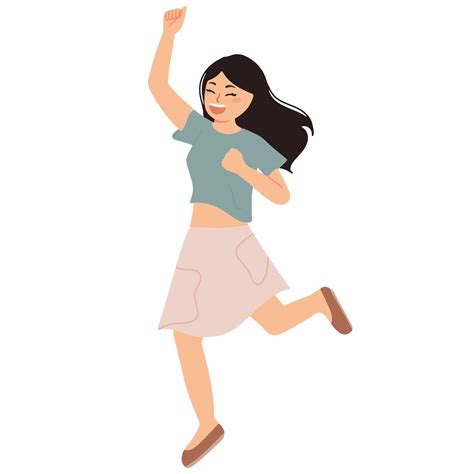 Happy jumping excited woman illustration 23169108 Vector Art at Vecteezy