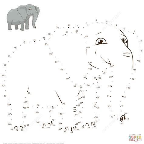 Elephant Dot To Dot Free Printable Coloring Pages