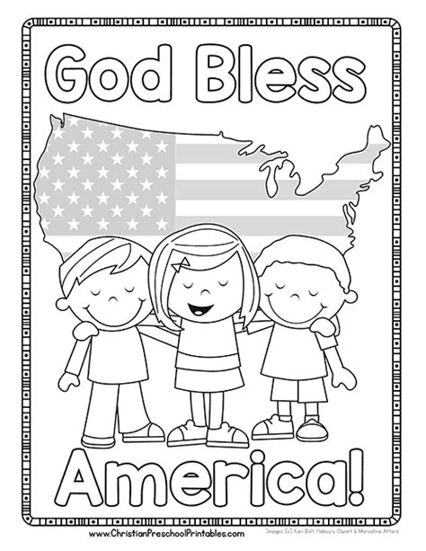 God Bless America Eagle Coloring Page Coloring Pages