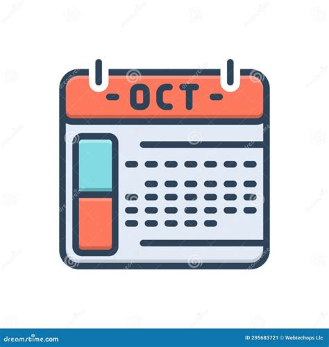 Color Illustration Icon For October Oct And Organizer Stock