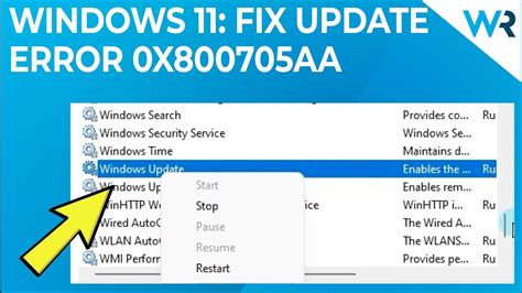 How To Fix The Windows 11 Update Error 0x800705aa Youtube