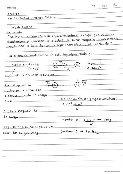 Solution Apuntes Con Ejercicios Ley De Coulomb Y Campo El Ctrico