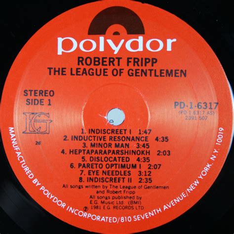 The League Of Gentlemen By Robert Fripp The League Of Gentlemen