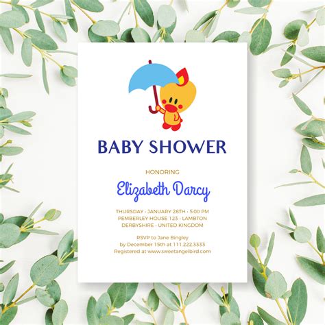 Baby Boy Baby Shower Invitation Royal Blue And Gold Baby Shower