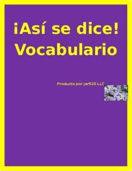 Así se dice 1 Capítulo 3 Vocabulary Quizzes by jer520 LLC TPT